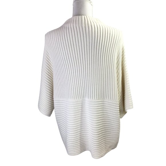 Chico's Cashmere Blend Sweater NWT Pullover Textured Stitch Size 2 or Large Ecru - Picture 4 of 7